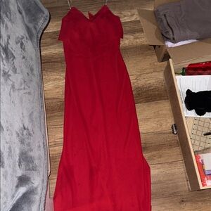 Chic Strapless Red Dress